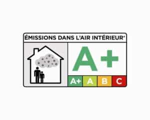 étiquette air intér etiquetage sanitaire A+ emissions cov polystyrene expanse